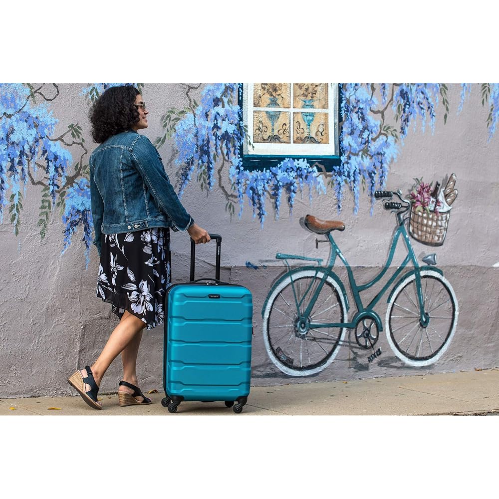 | Samsonite Omni PC Hardside Expandable Luggage with Spinner Wheels, Caribbean Blue, 3-Piece Set (20/24/28) | Suitcases