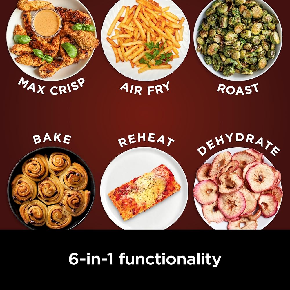 Ninja Air Fryer Pro XL 6-in-1 with 6.5 QT Capacity, Max Crisp, Air Fry, Air Roast, Bake, Reheat, Dehydrate, Max Crisp Technology with 450F, Nonstick Basket &amp; Crisper Plate, Grey, AF181