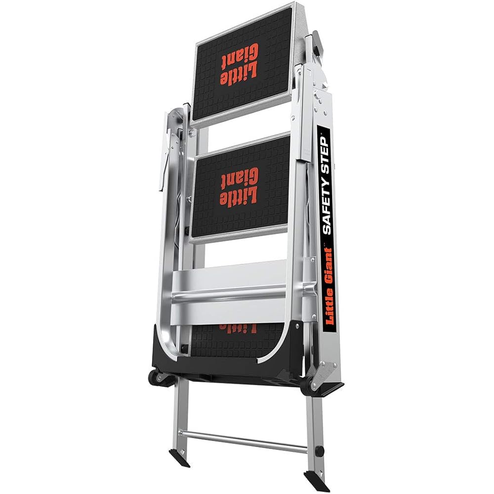 Little Giant Ladders, Safety Step, 3-Step, 3 Foot, Step Stool, Aluminum, Type 1A, 300 lbs Weight Rating, (10310BA)
