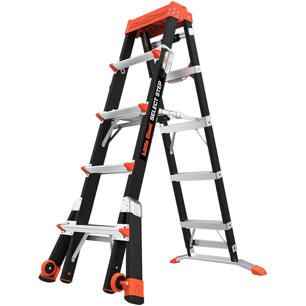 Little Giant Ladders, Select Step, 5-8 foot, Stepladder, Fiberglass, Type 1AA, 375 lbs weight rating, (15130-001) Little Giant Ladder