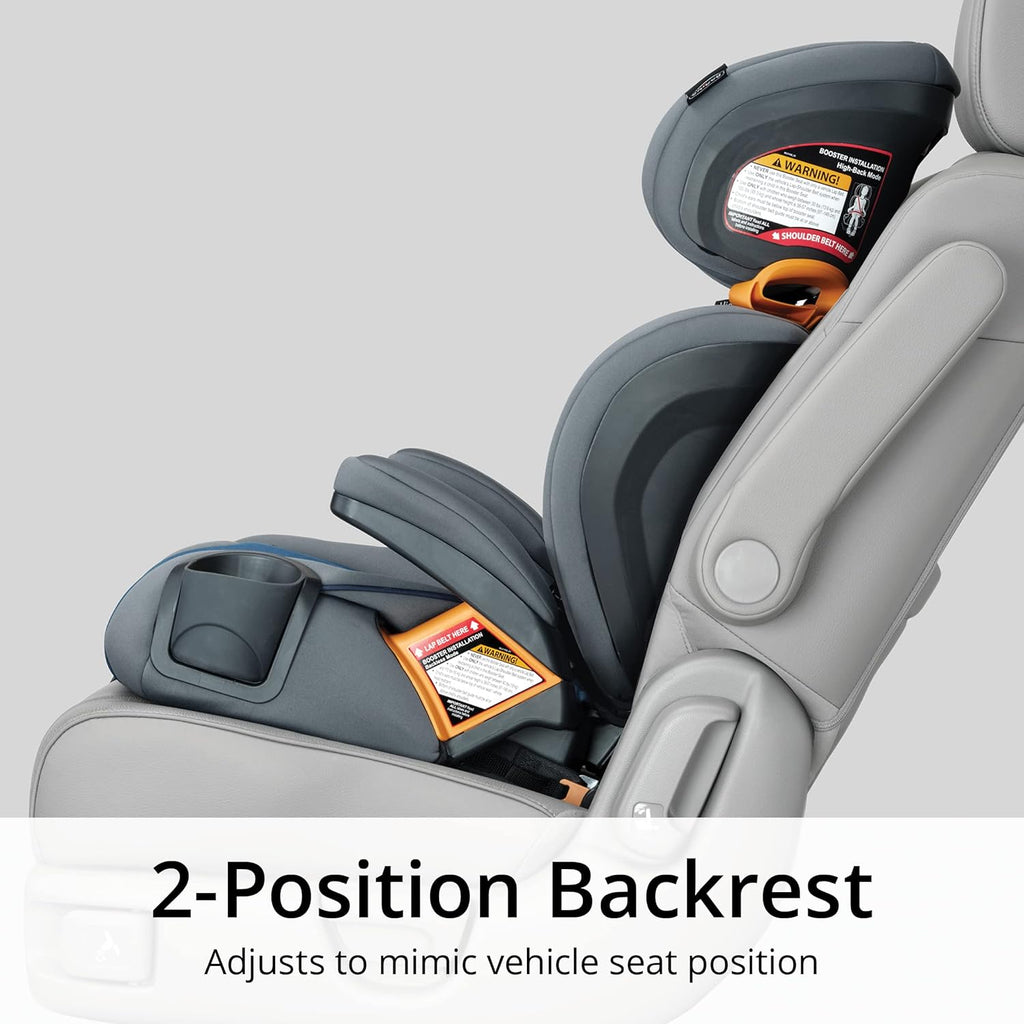 Chicco KidFit ClearTex Plus 2-in-1 Belt-Positioning Booster Car Seat, Backless and High Back Booster Seat, for Children Aged 4 Years and up and 40-100 lbs. | Lilac/Purple