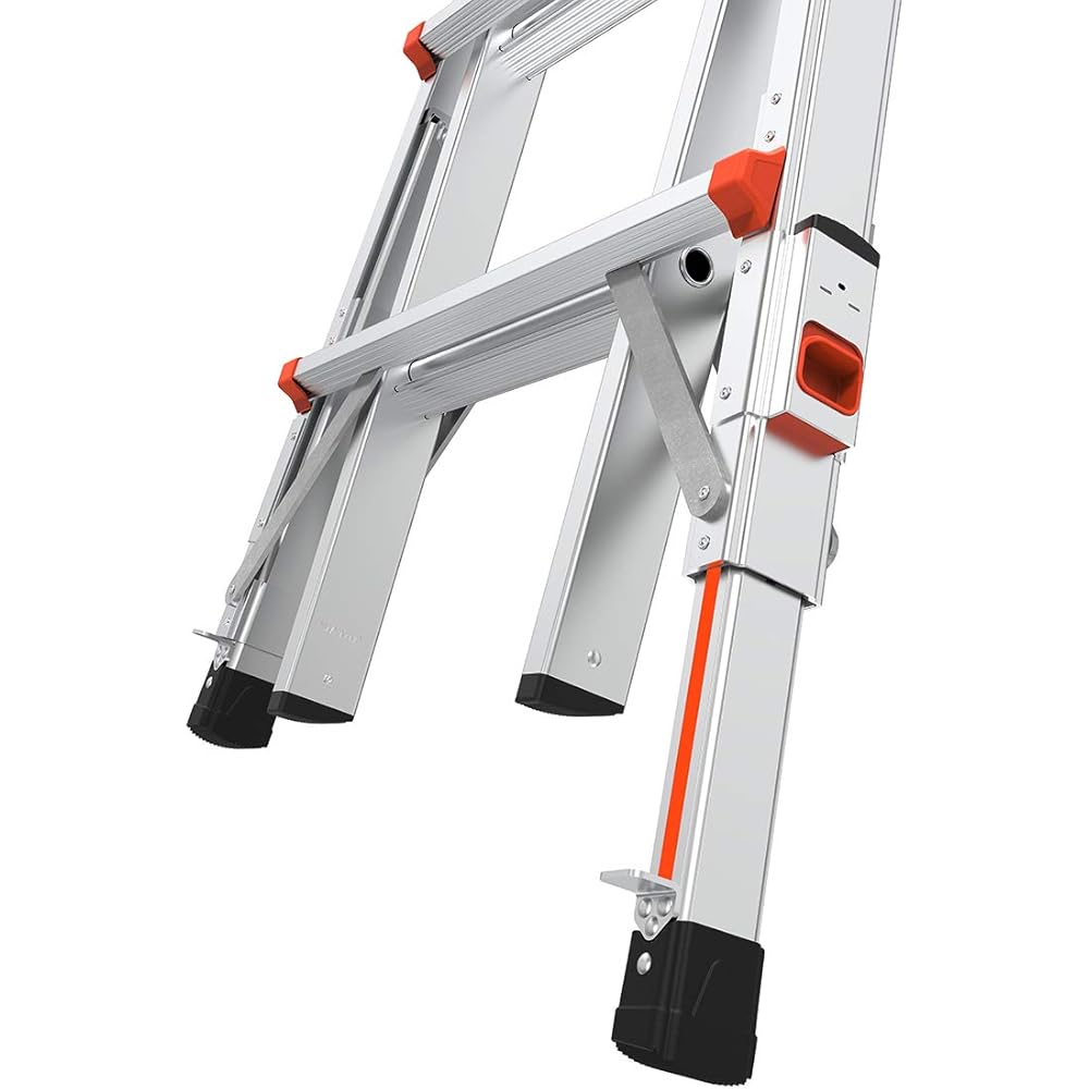 Little Giant Ladders Velocity, 22-Ft Folding Multi-Position Ladder, Aluminum, 300 lb Load Capacity, Type 1A Extra Heavy Duty, 22-Ft Reach, with Ratchet Levelers and Wheels (15422-801)