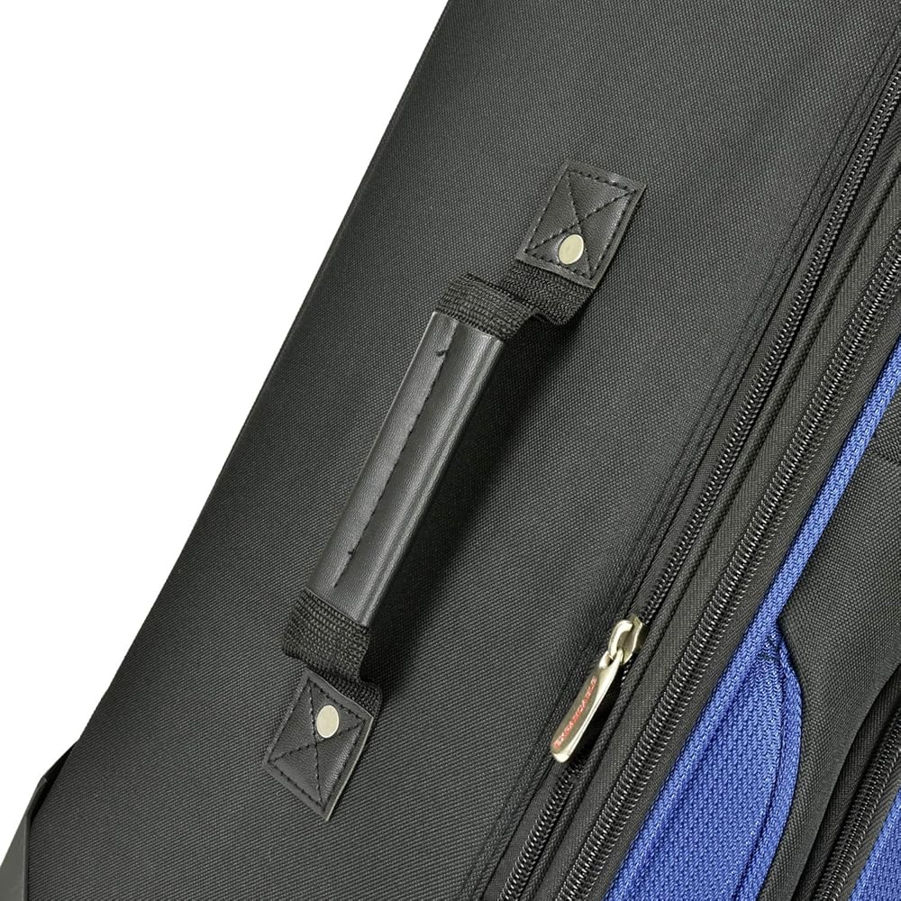 | U.S. Traveler New Yorker Lightweight Softside Expandable Travel Rolling Luggage, Blue Dobby, 3-Piece Set (15/21/29) | Luggage Sets