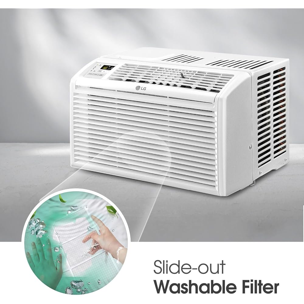 LG 6,000 BTU Window Air Conditioner Unit with Remote Control, 115V, White