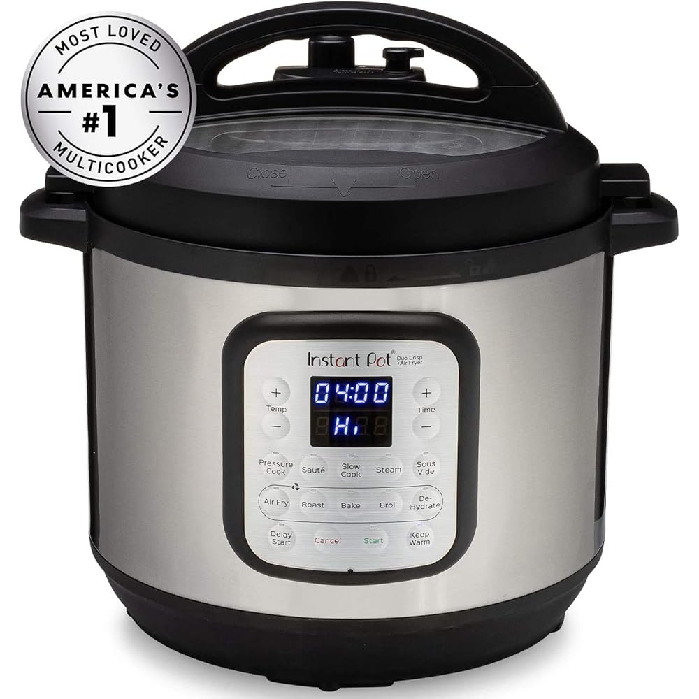 Instant Pot Duo Crisp 11-in-1 Air Fryer and Electric Pressure Cooker Combo with Multicooker Lids that Air Fries, Steams, Slow Cooks, Sautés, Dehydrates, &amp; More, Free App With Over 800 Recipes, 6 Quart
