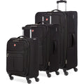 | SwissGear 4010 Softside Luggage with Spinner Wheels, Black, 3-Piece Set (18/23/27) | Suitcases