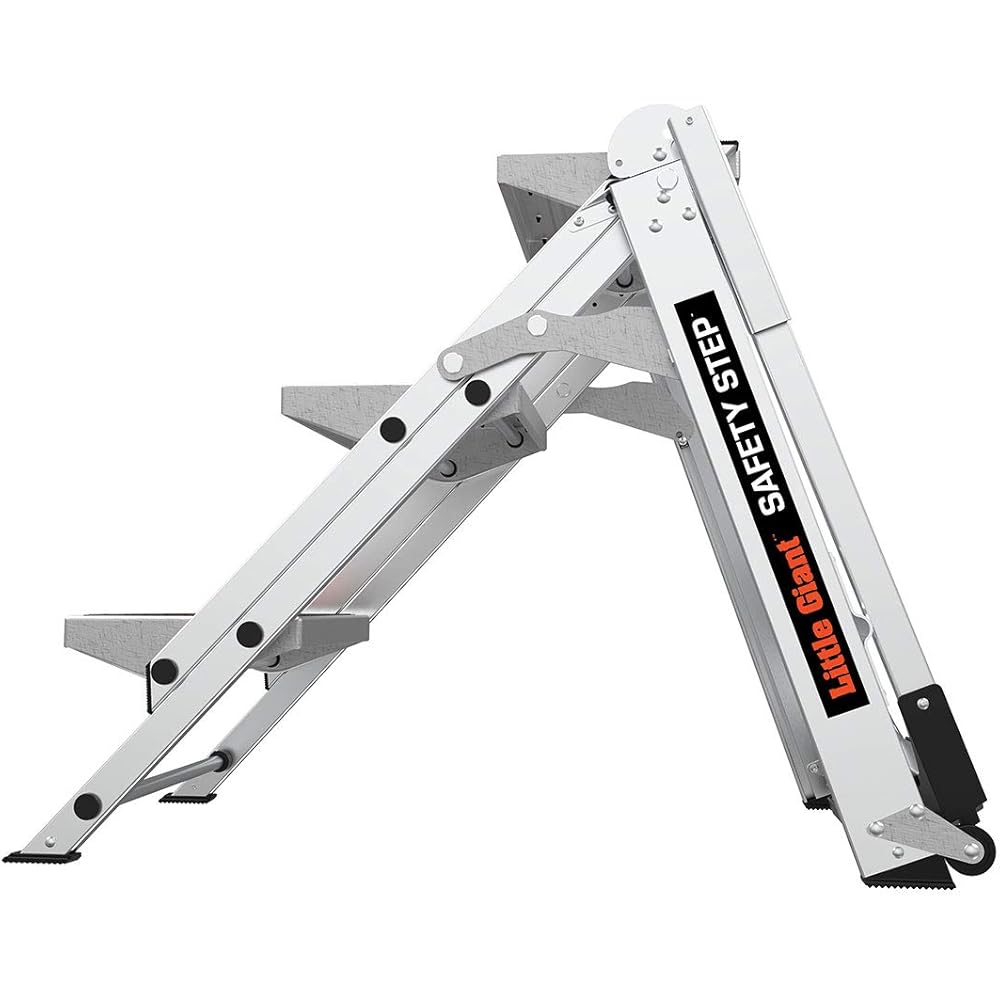 Little Giant Ladders, Safety Step, 3-Step, 3 Foot, Step Stool, Aluminum, Type 1A, 300 lbs Weight Rating, (10310BA)