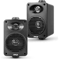 Pyle 200 Watt Bluetooth Indoor Outdoor Speakers Pair Dual Waterproof 3.5” 2-Way Full Range Speaker System w/ 1/2” High Compliance Polymer Tweeter | Home, Boat, Marine, Deck, Patio, Poolside (Black)