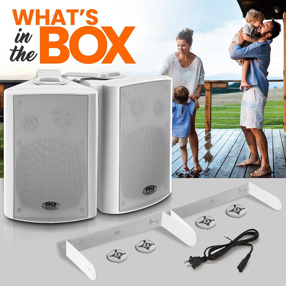 Pyle 6.5'' Wireless BT Streaming Speakers Pro-Active, Wall Mountable, 100W MAX w/ 2-Way Full Range Stereo Sound Reproduction, Built-in Digital Sound Amplifier, Pair, Elegant White Color PDWR69BTW