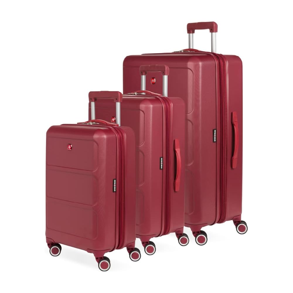 | SwissGear 8090 Hardside Expandable Luggage with Spinner Wheels, Burgundy, 3-Piece Set (20/24/28) | Suitcases