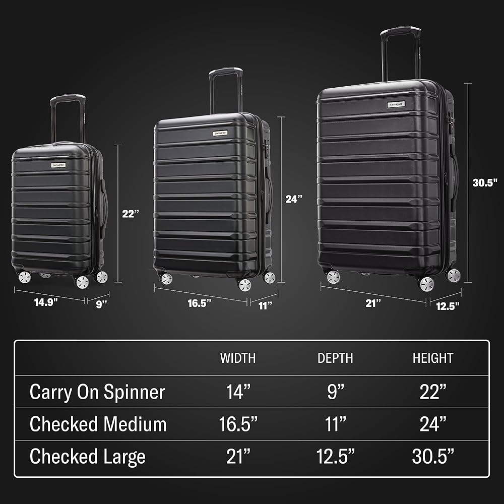 | Samsonite Omni 2 Hardside Expandable Luggage with Spinner Wheels, 3-Piece Set (19/24/28), Nova Teal | Suitcases