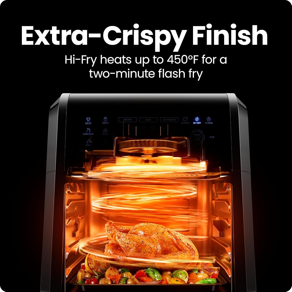 Chefman 12-Quart 6-in-1 Air Fryer Oven with Digital Timer, Touchscreen, and 12 Presets Family Size Countertop Convection Oven, Dishwasher-Safe Parts