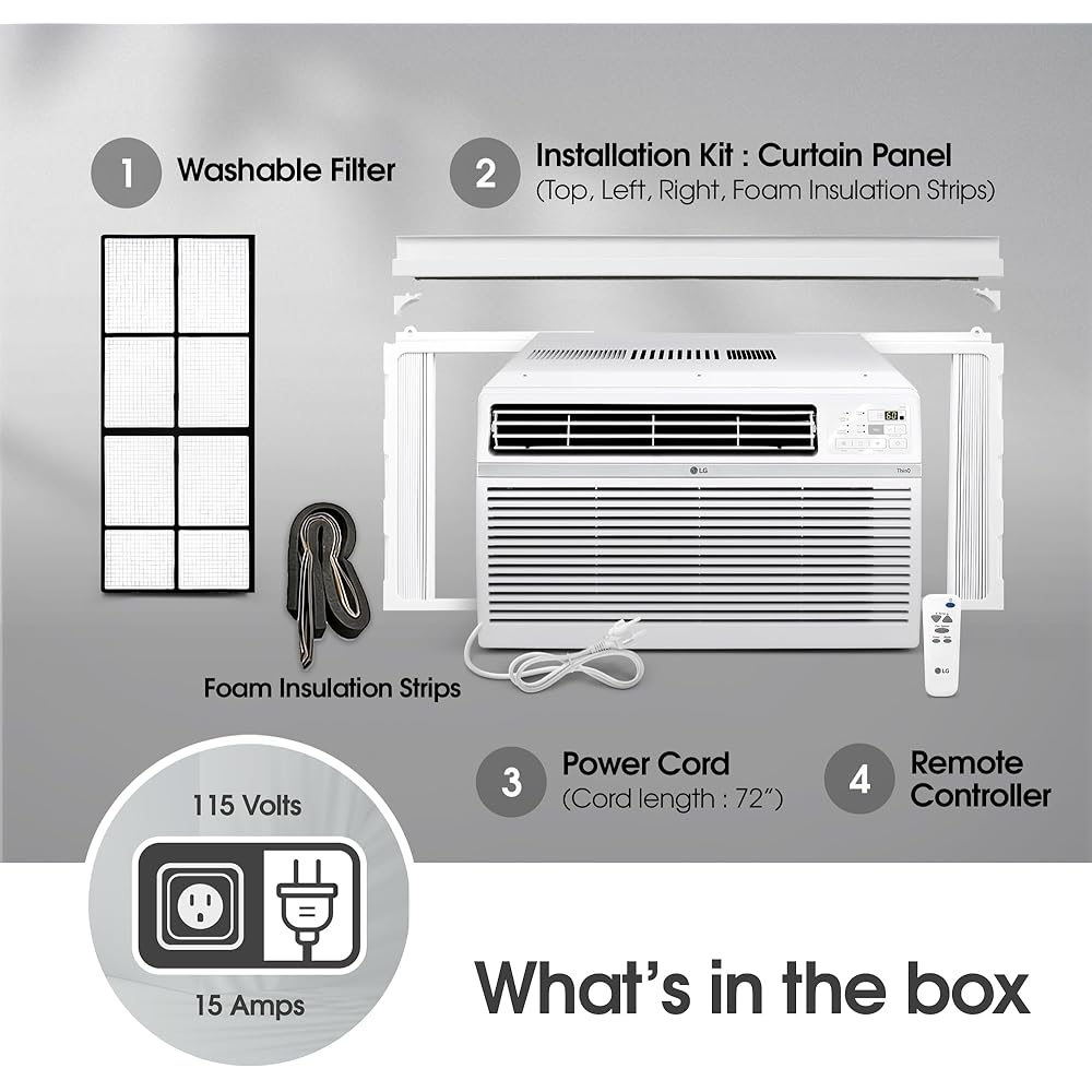 LG LW1224RSM 12,000 BTU Smart Wi-Fi Window Air Conditioner, 115V, White