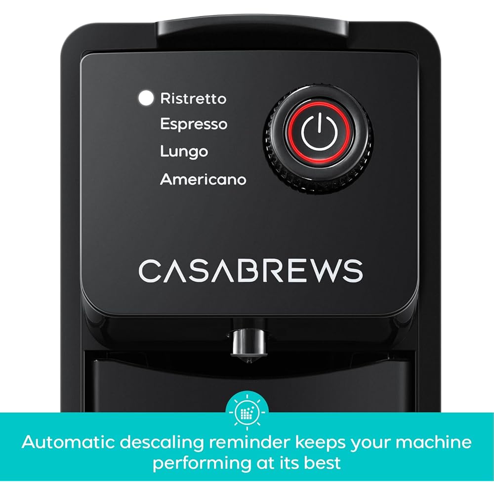 CASABREWS CM7036E Espresso Machine for Nespresso Original Pods, 20 Bar Compact Capsule Coffee Machine with 21 oz Removable Water Tank and 4 Brewing Modes, Mini Espresso Maker for Home or Office, Black