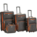 | Rockland Journey Softside Upright Luggage Set, Expandable, Charcoal, 4-Piece (14/19/24/28) | Luggage Sets