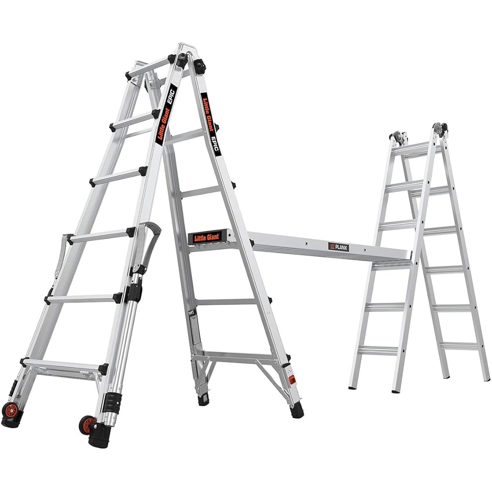 Little Giant Ladders, Epic, M26, 26 ft, Multi-Position Ladder, Aluminum, Type 1A, 300 lbs weight rating, (16826-818)
