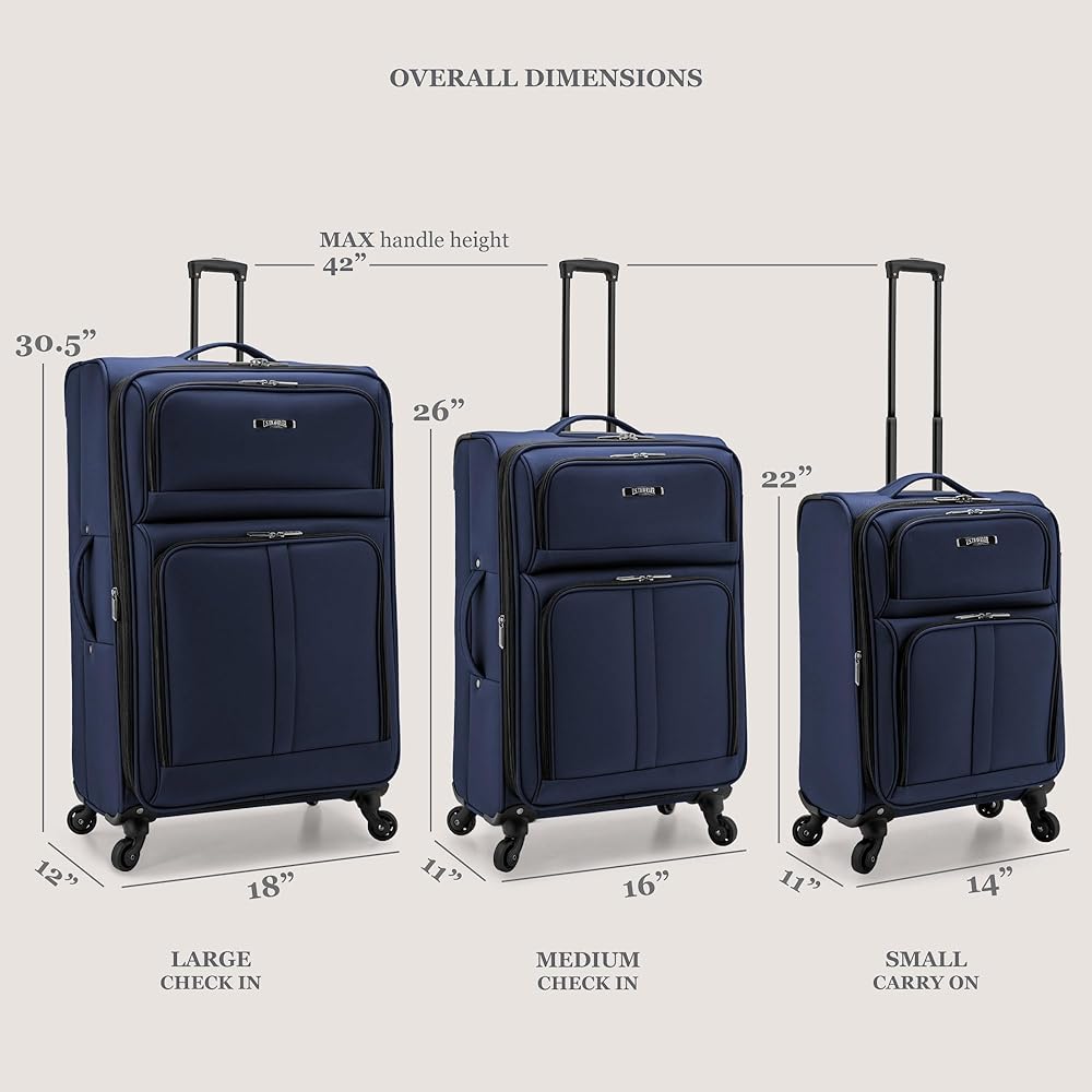 | U.S. Traveler Anzio Softside Expandable Spinner Luggage, Teal, 3-Piece Set (22/26/30) | Suitcases