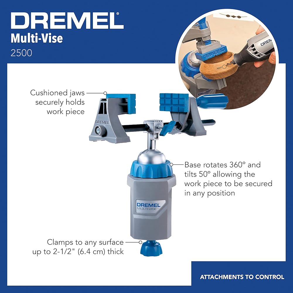 Dremel 4300-9/64 Rotary Tool Kit with Flex Shaft9 Attachments &amp; 64 AccessoriesEngraver, Router, Sander, and Polisher &amp; 2500-01 Rotary Tool Multi-Vise