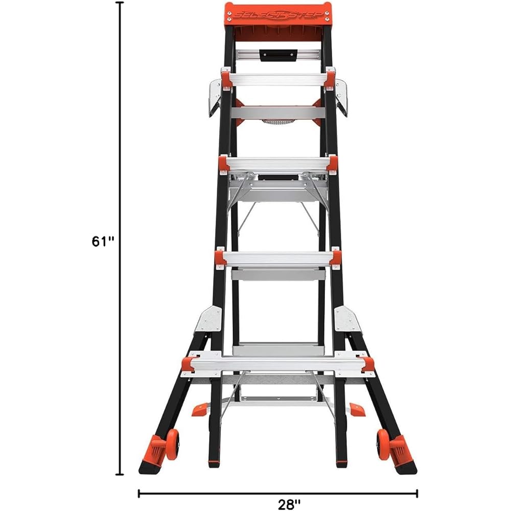 Little Giant Ladders, Select Step, 5-8 foot, Stepladder, Fiberglass, Type 1AA, 375 lbs weight rating, (15130-001) Little Giant Ladder