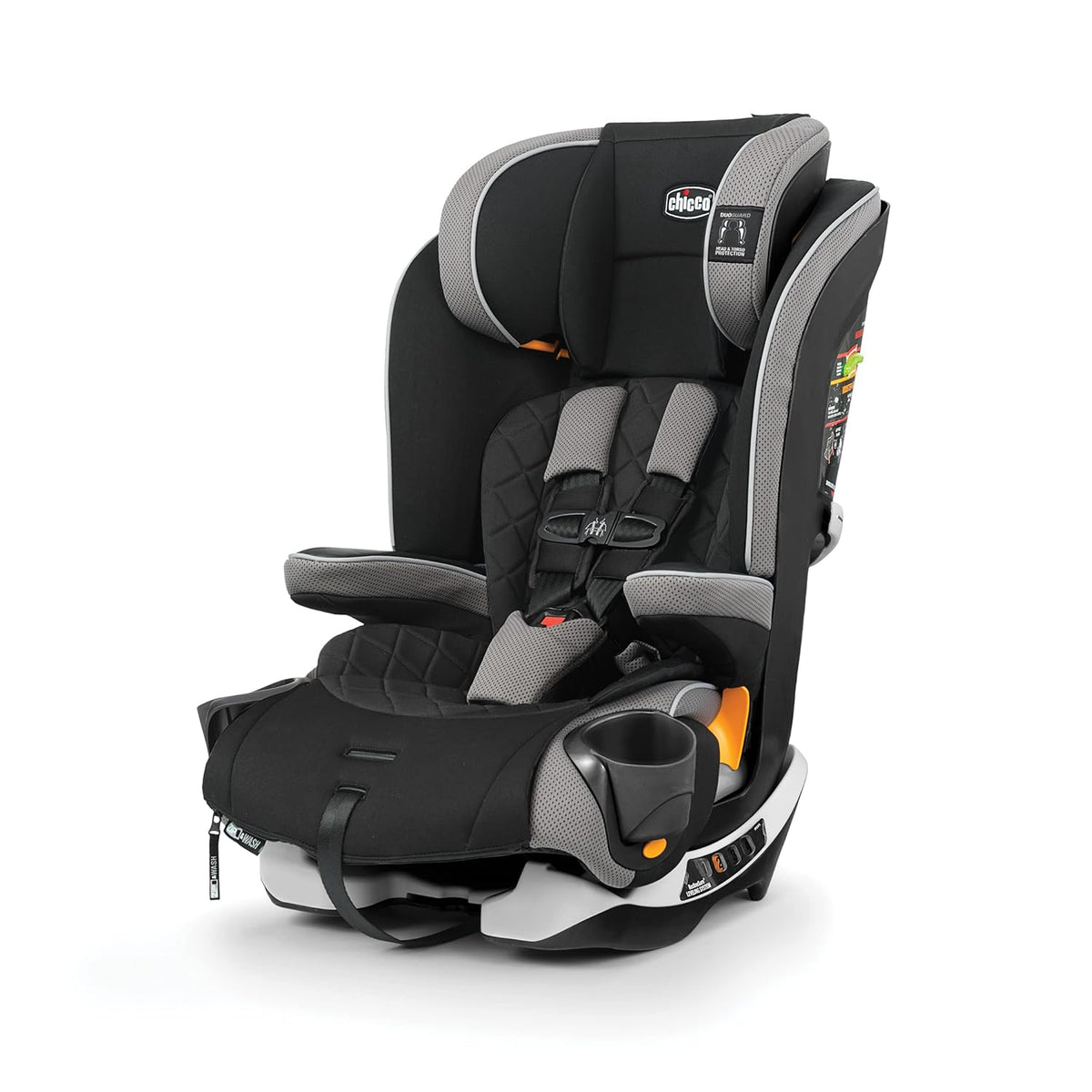 Chicco MyFit® Zip Harness + Booster Car Seat, 5-Point Harness Car Seat and High Back Booster Seat, Zip &amp; Wash Fabric, for Children 25-100 lbs. | Nightfall/Black