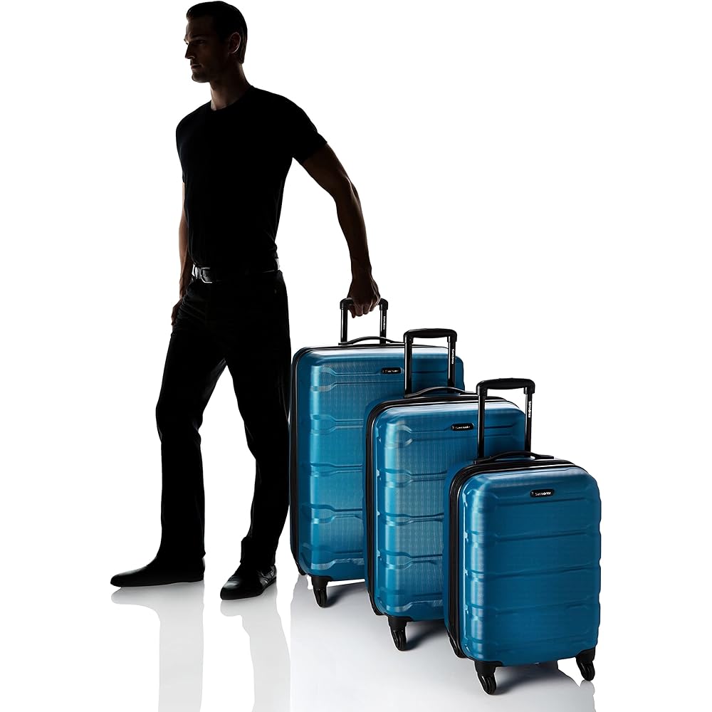 | Samsonite Omni PC Hardside Expandable Luggage with Spinner Wheels, Caribbean Blue, 3-Piece Set (20/24/28) | Suitcases