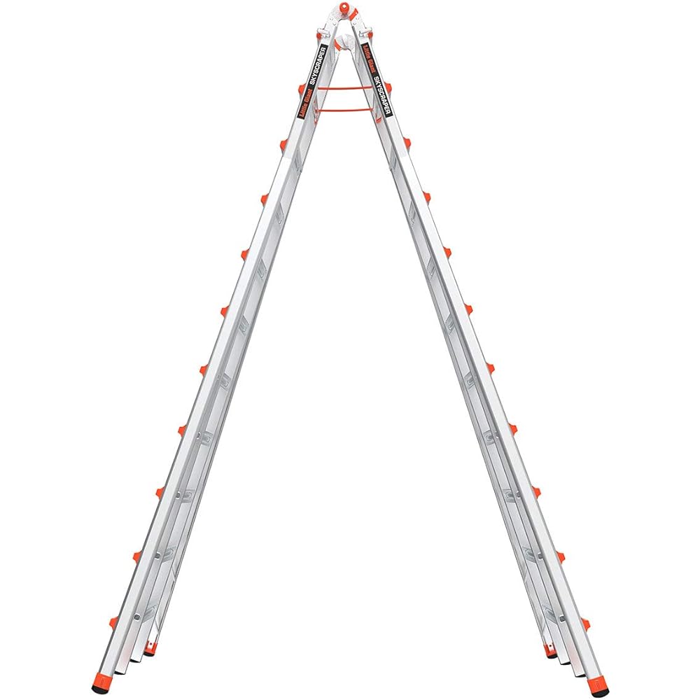 Little Giant Ladders, SkyScraper, M21, 11-21 Foot, Stepladder, Aluminum, Type 1A, 300 lbs Weight Rating, (10121),Gray