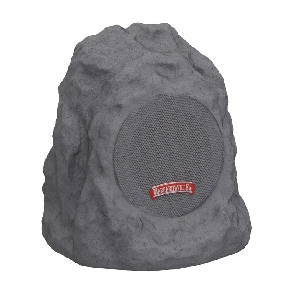 Margaritaville “On The Rock” Outdoor Bluetooth Wireless Speaker | Durable Bluetooth Speakers, Fantastic Yard or Patio Decor, IPX-4 Waterproof Rated, Granite Grey (Two Pack)