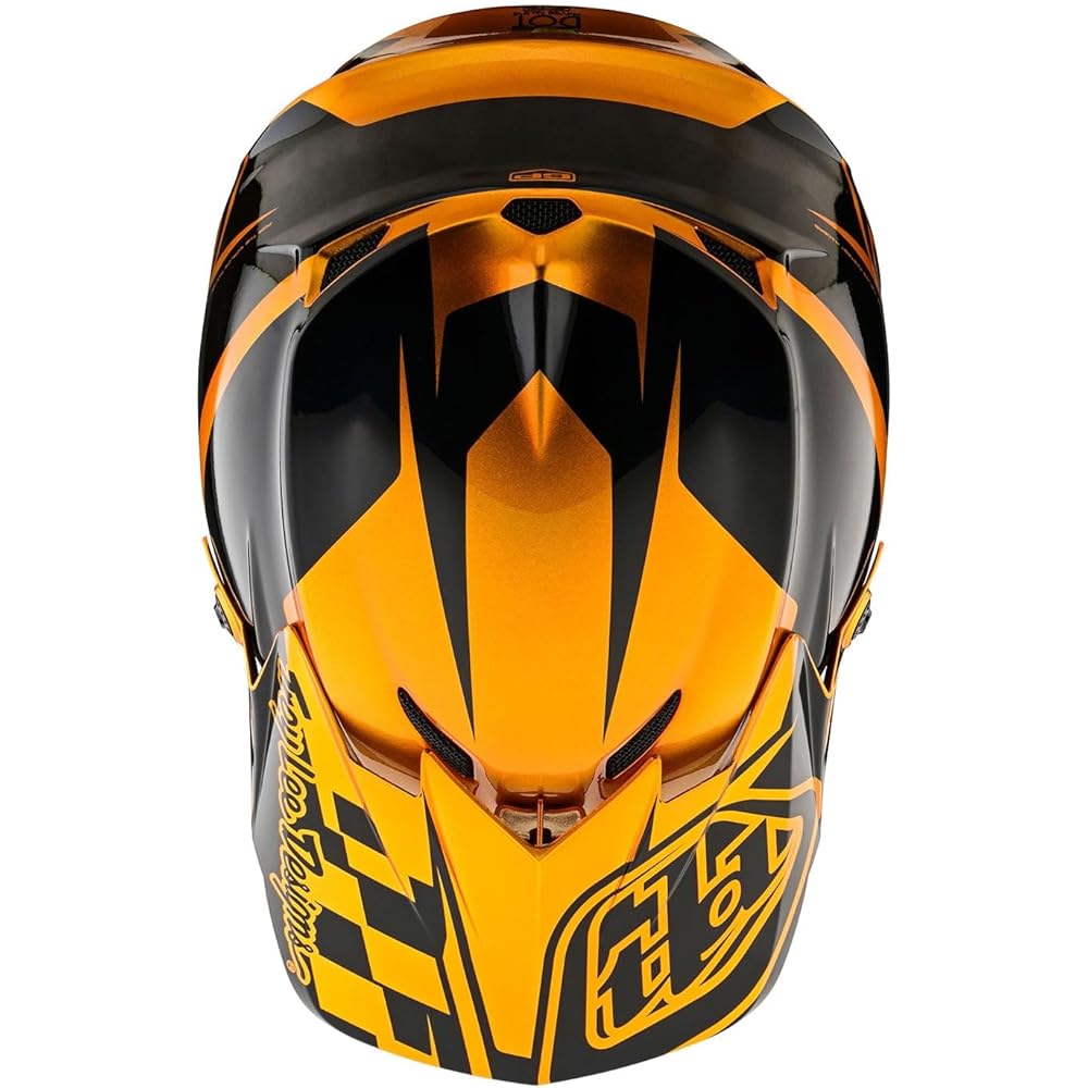 Troy Lee Designs GP Anarchy Adult Offroad Motocross Dirt Bike ATV Powersports Racing Full Face Helmets Lightweight Ventilated Youth GP Helmet; Check UP Gold/Black LG