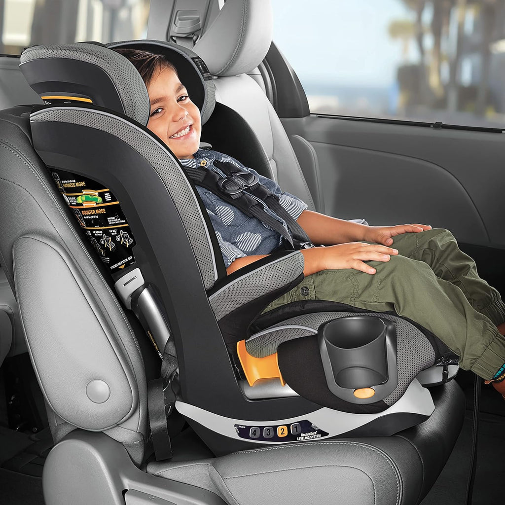 Chicco MyFit® Zip Harness + Booster Car Seat, 5-Point Harness Car Seat and High Back Booster Seat, Zip &amp; Wash Fabric, for Children 25-100 lbs. | Nightfall/Black