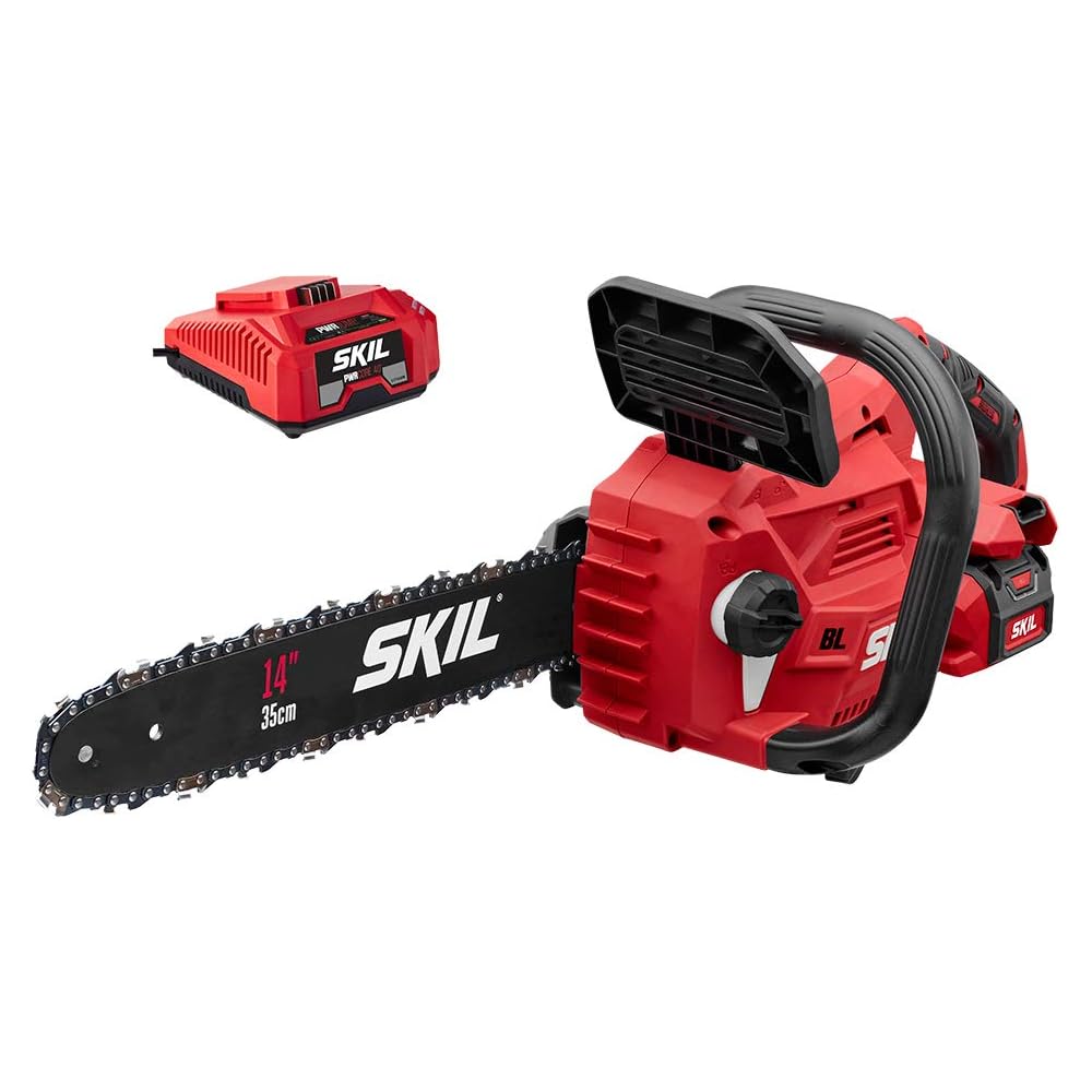 SKIL PWR CORE 40 Brushless 40V 14” Lightweight Chainsaw Kit, Includes 2.5Ah Battery and Auto PWR Jump Charger CS4555-10 &amp; BY8705-00 PWRCore 40 2.5Ah 40V Lithium Battery