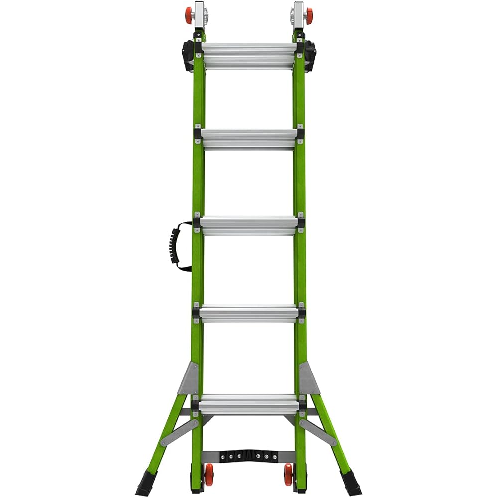 Little Giant Ladders Systems Conquest 2.0, M22, 22ft, Multi-Position Ladder, Fiberglass, Type 1A, 300 lbs Weight Rating, (17122-001), Green