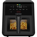 Chefman Air Fryer TurboFry 7-Qt, 6-in-1 High-Powered 450°F Cooking for Crispier Results, Compact Space-Saving Design, Air Fry, Bake, Broil, Reheat, Dehydrate, Defrost, Fast &amp; Even Cooking – Black
