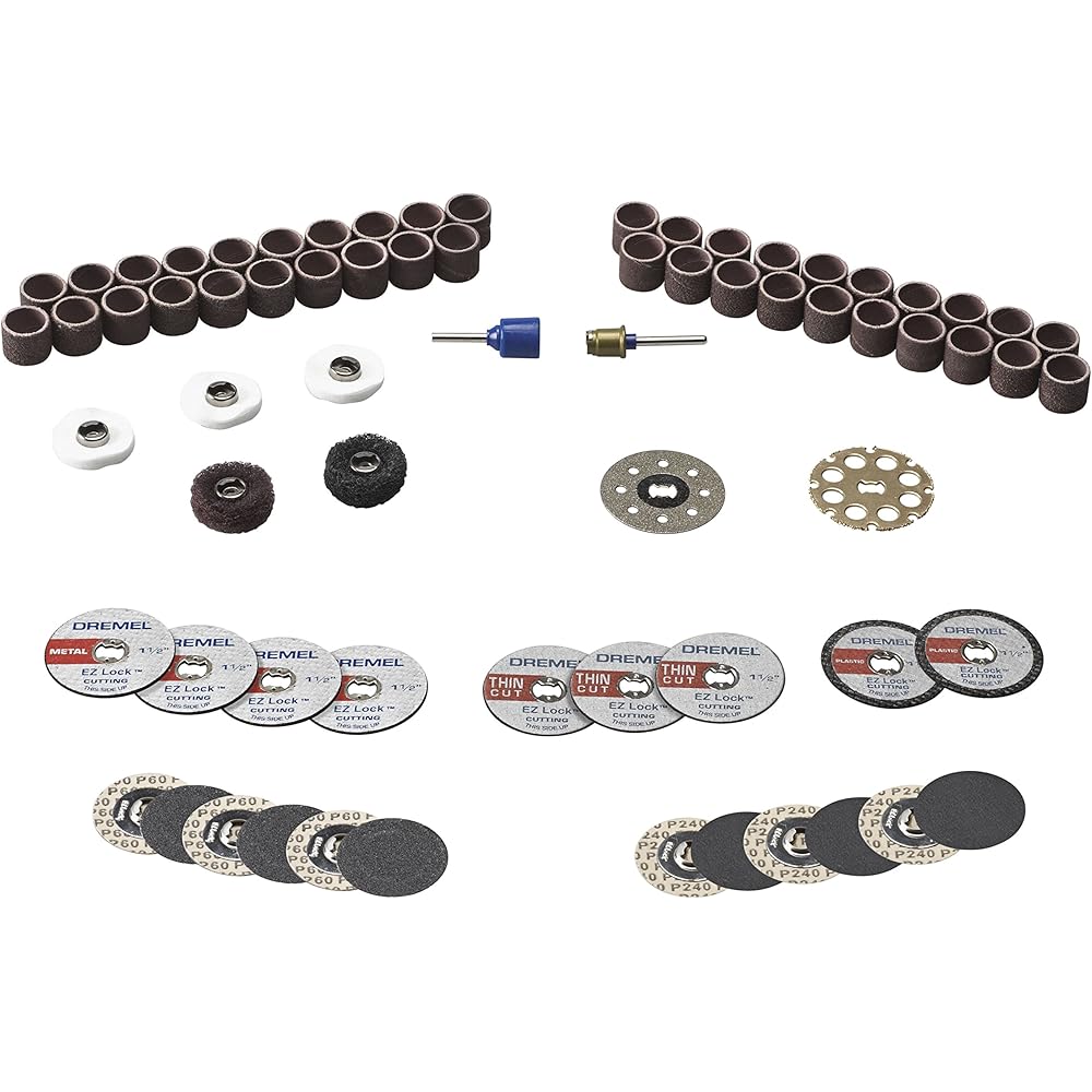 Dremel EZ725 All-Purpose Accessory Storage Kit, 70-Piece with Flex Shaft Rotary Tool Attachment with Comfort Grip and 36” Long Cable