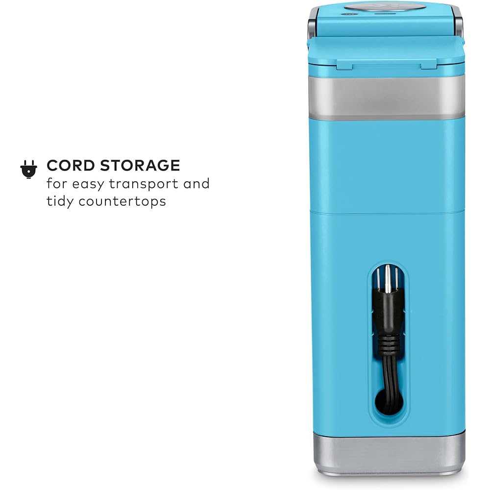 Keurig K-Mini Plus Single Serve K-Cup Pod Coffee Maker, with 6 to 12oz Brew Size, Stores up to 9 K-Cup Pods, Travel Mug Friendly, 1500 watts, Cool Aqua