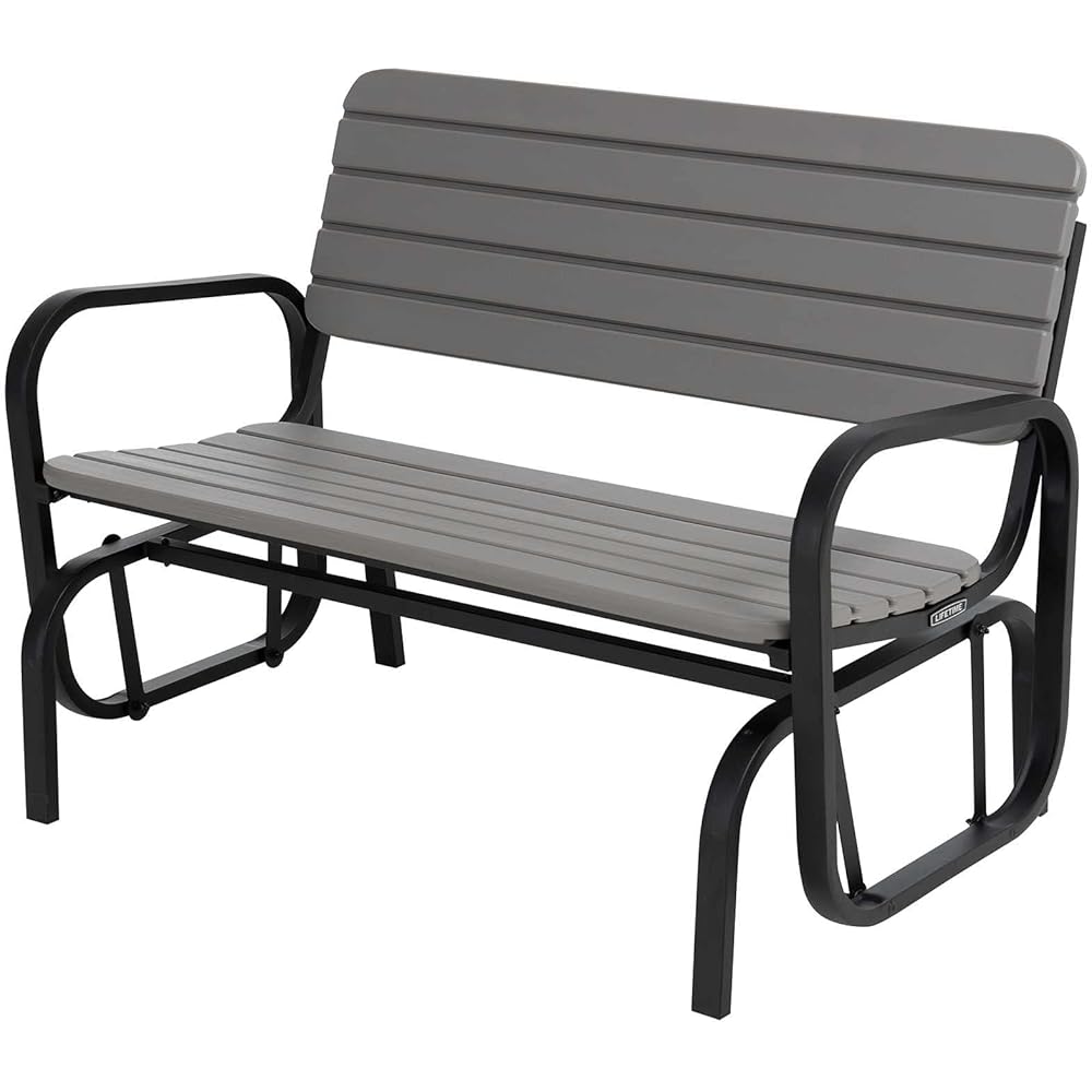 Lifetime 60361 Outdoor Swing Glider Bench, Storm Dust