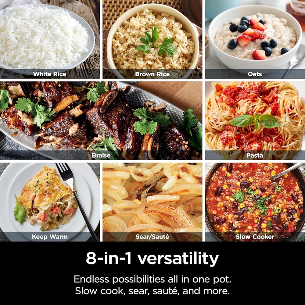 Ninja MC1101 Foodi Everyday Possible Cooker Pro, 8-in-1 Versatility, 6.5 QT, One-Pot Cooking, Replaces 10 Cooking Tools, Faster Cooking, Family-Sized Capacity, Adjustable Temp Control, Midnight Blue