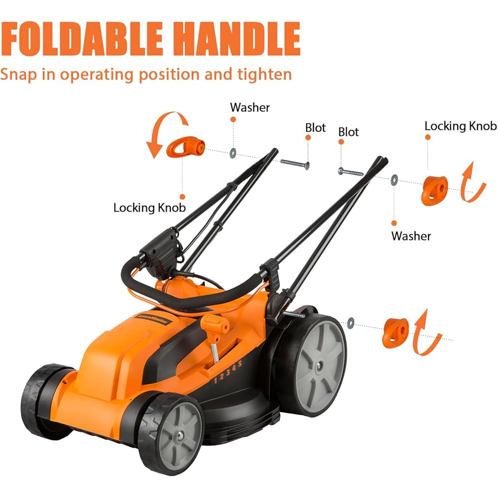 LawnMaster MEB1216K Electric Lawn Mower 16-Inch 12AMP