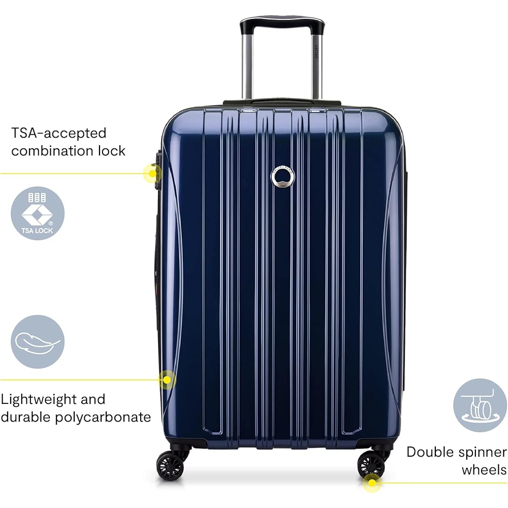 | DELSEY PARIS Helium Aero Hardside Expandable Luggage with Spinner Wheels, Titanium, 3-Piece Set (21/24/28) | Suitcases