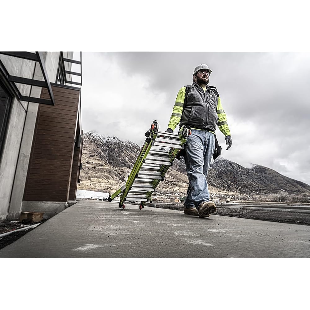 Little Giant Ladders Systems Conquest 2.0, M22, 22ft, Multi-Position Ladder, Fiberglass, Type 1A, 300 lbs Weight Rating, (17122-001), Green