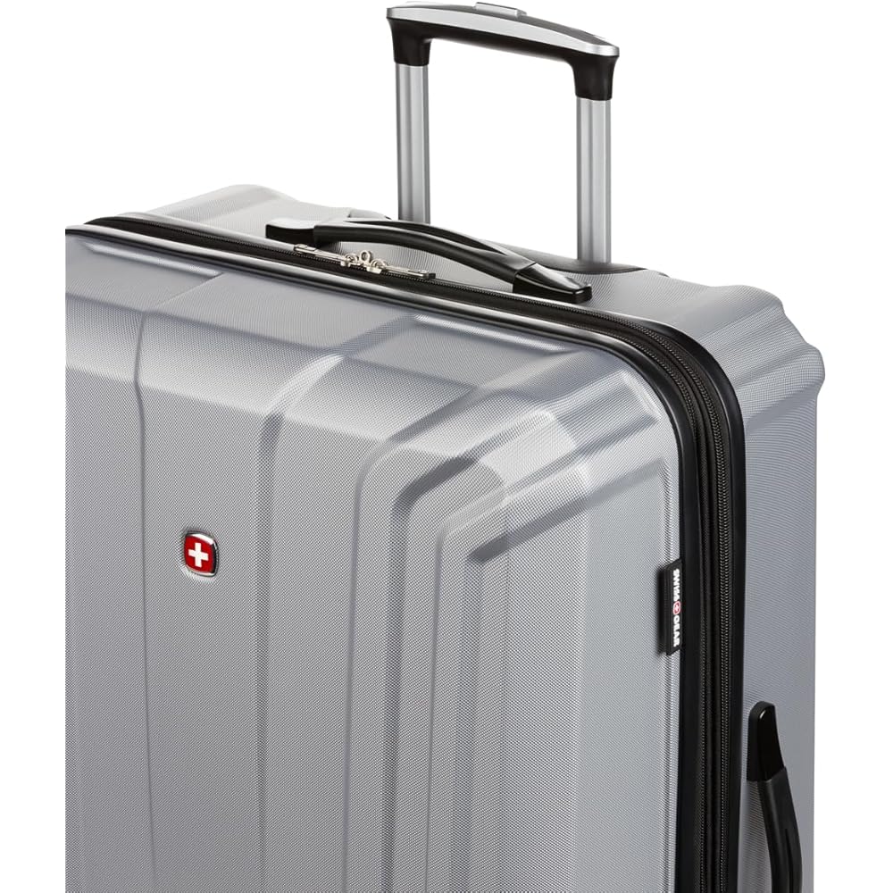 | SwissGear 3750 Hardside Expandable Luggage with Spinner Wheels, Silver, 3-Piece Set (20/24/27) | Suitcases