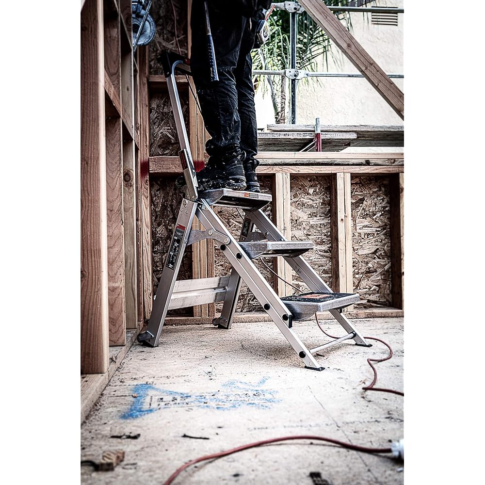 Little Giant Ladders, Safety Step, 3-Step, 3 Foot, Step Stool, Aluminum, Type 1A, 300 lbs Weight Rating, (10310BA)