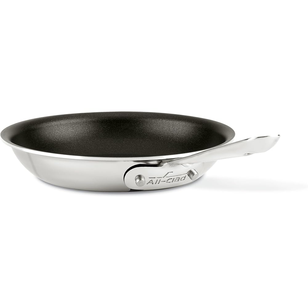 All-Clad D3 9 Inch Stainless Steel Pro Non Stick Frying pan, 3-Ply Stainless Steel Pan, Induction, Oven Broiler Safe 500F, Pancake Egg Pan, Skillet, Professional Cookware, Silver