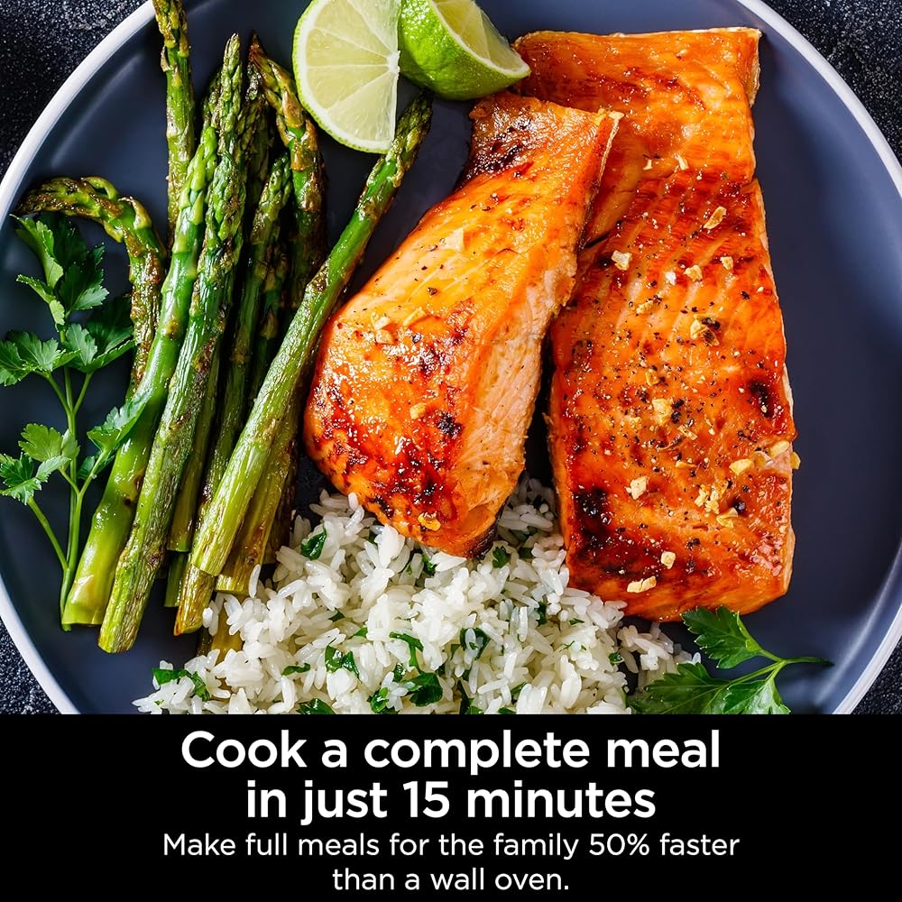 Ninja Combi All-in-One Multicooker, Oven, &amp; Air Fryer, Complete Meals in 15 Mins, 14-in-1 Functions, Combi Cooker + Air Fry, Bake, Roast, Slow Cook and More, 3 Accessories, Stainless Steel, SFP701