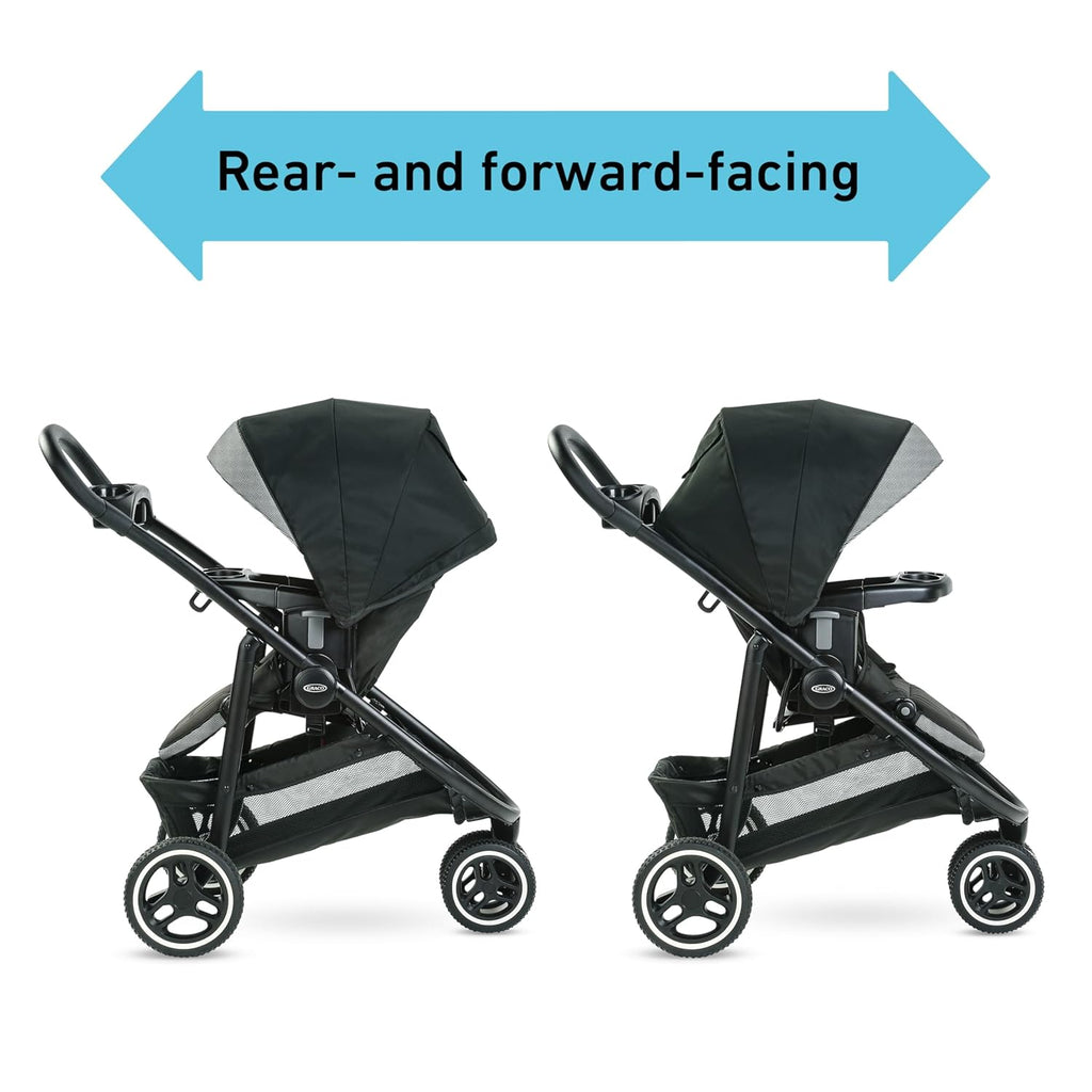 Graco Modes 3 Lite Platinum Travel System with Adjustable Reversible Seat, One Hand Fold, Lightweight Frame, and SnugRide SnugLock 35 DLX Infant Car Seat, Wit