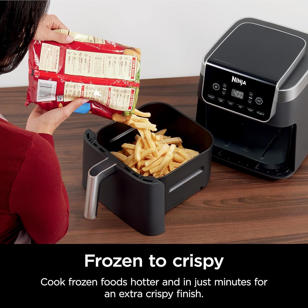 Ninja Air Fryer Pro XL 6-in-1 with 6.5 QT Capacity, Max Crisp, Air Fry, Air Roast, Bake, Reheat, Dehydrate, Max Crisp Technology with 450F, Nonstick Basket &amp; Crisper Plate, Grey, AF181