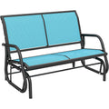 Outsunny 2-Person Outdoor Glider Bench, Patio Double Swing Rocking Chair Loveseat w/Powder Coated Steel Frame for Backyard Garden Porch, Blue