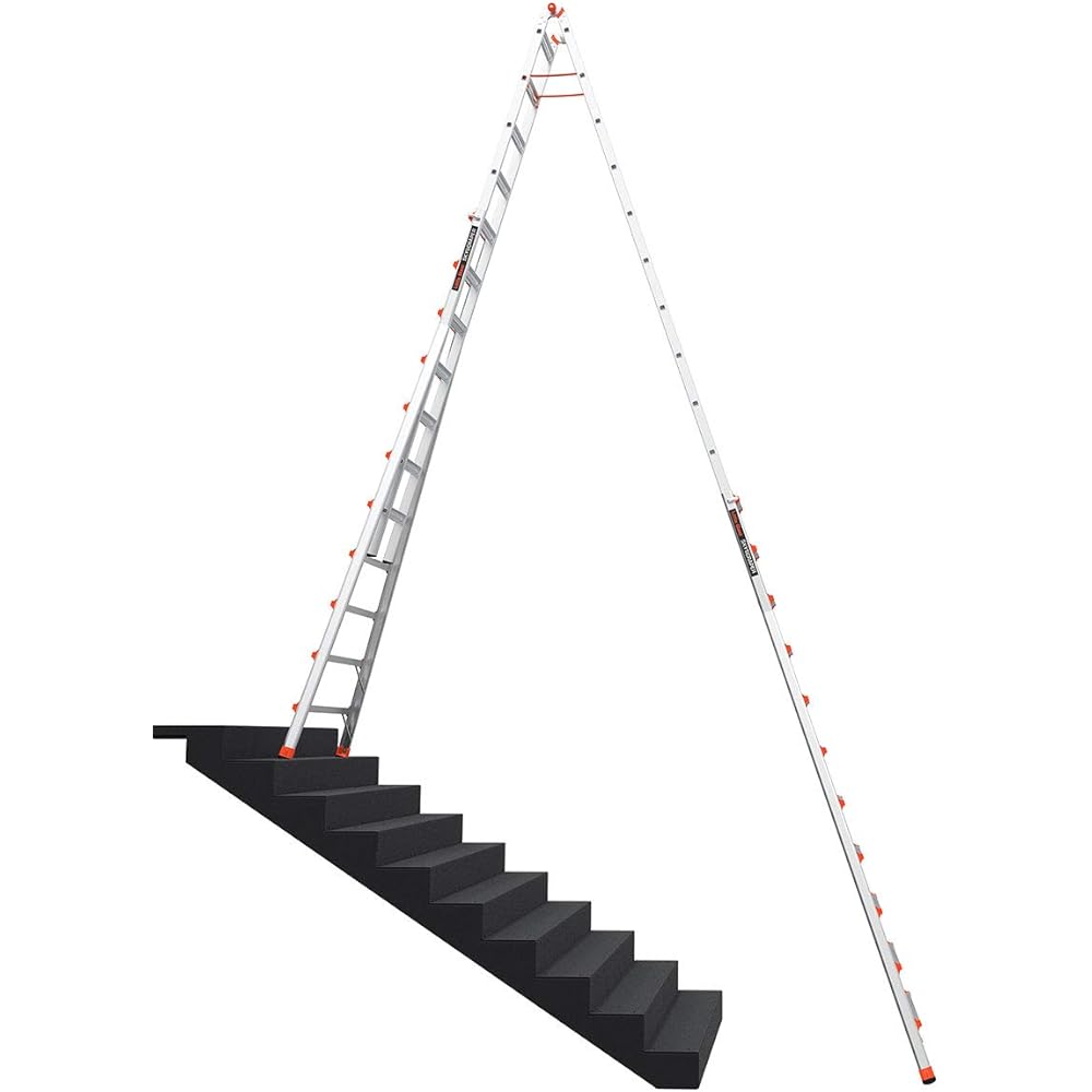 Little Giant Ladders, SkyScraper, M21, 11-21 Foot, Stepladder, Aluminum, Type 1A, 300 lbs Weight Rating, (10121),Gray