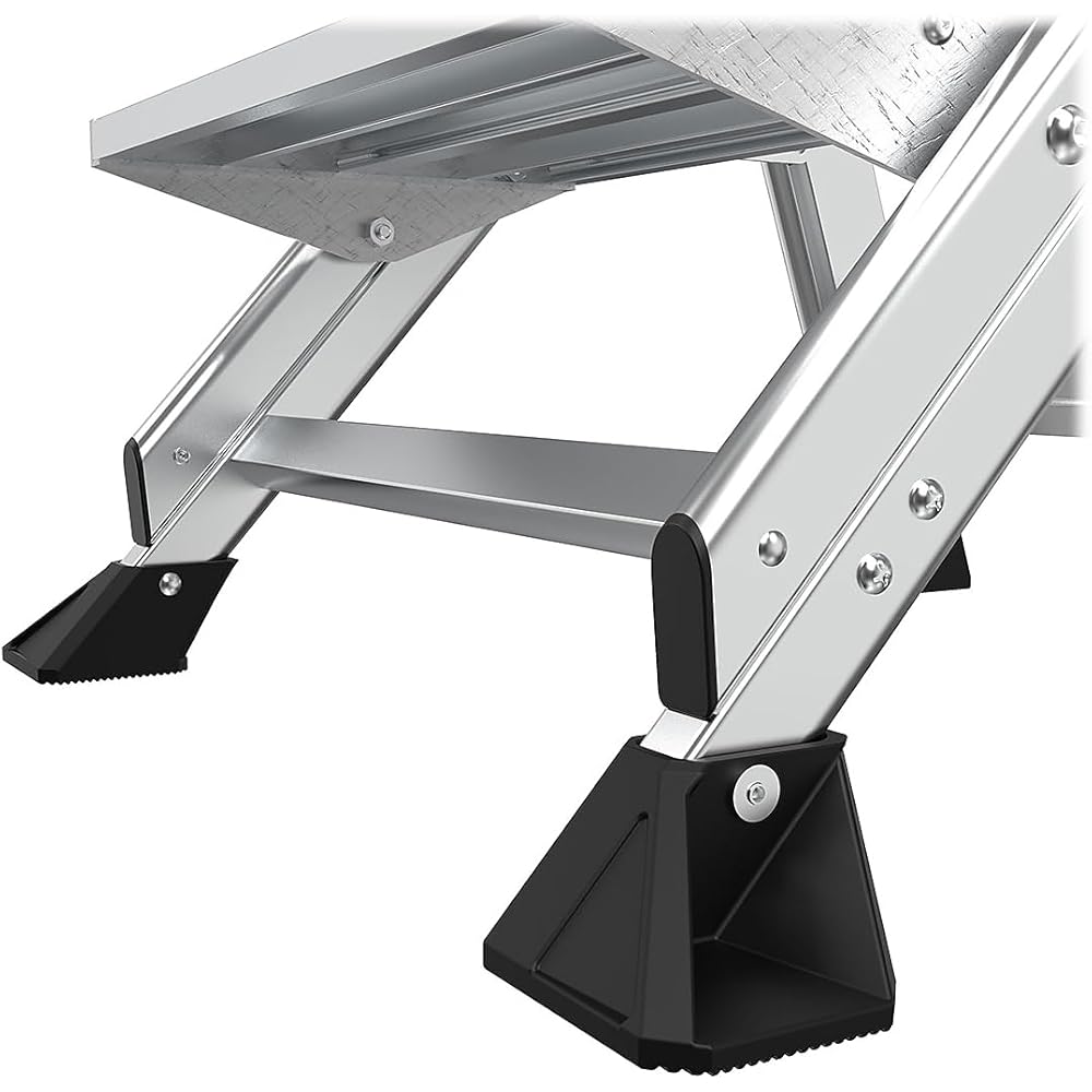 Little Giant Ladders Jumbo Step, Foldable 3-Step Stool, 2.2-Ft Aluminum, with Platform Steps, Handrail, and Tool Tray, 375 lb Load Capacity, Type 1AA, 8.7-Ft Reach, (11903)