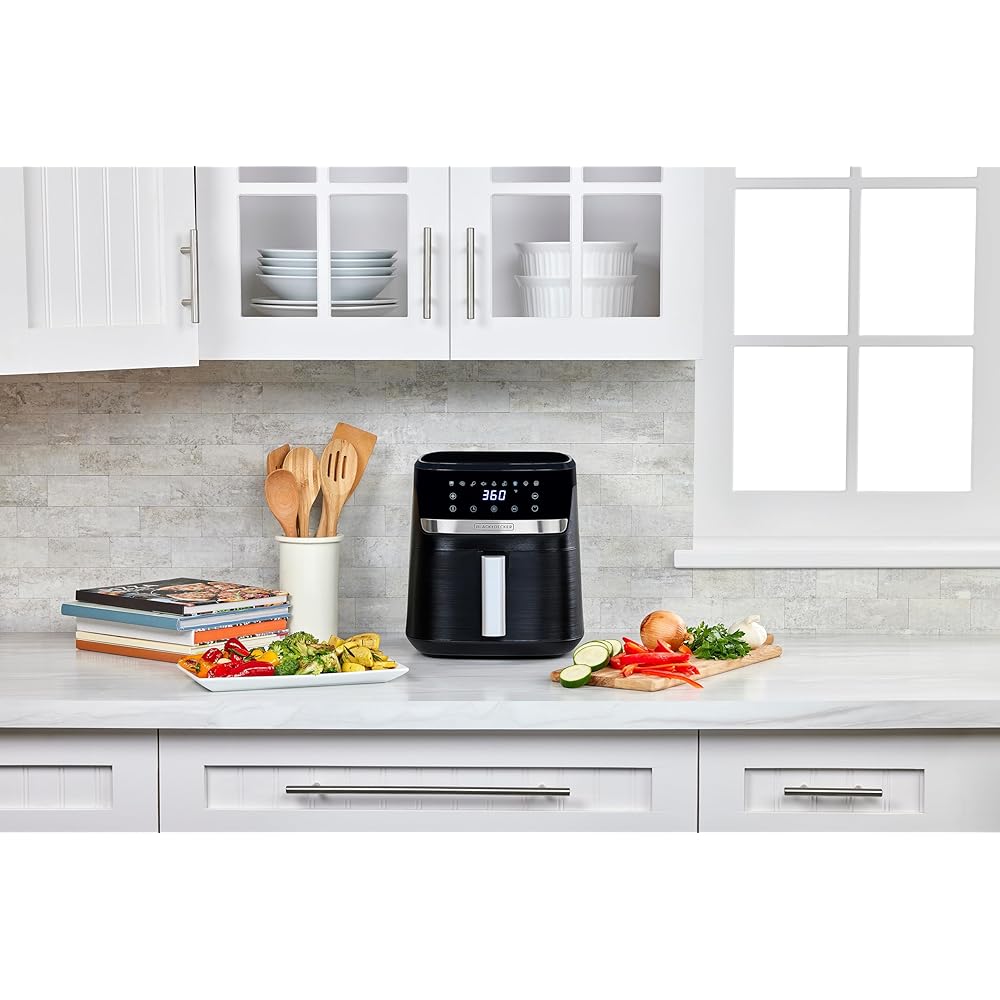 BLACK+DECKER Purifry 6QT Air Fryer, Crispy Deep Fried Taste without the Fat, Plus Bake, Dehydrate, and Keep Food Warm, Digital Touchscreen and Auto Shut-Off
