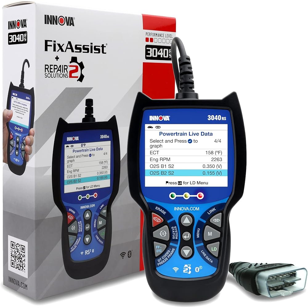 INNOVA 3040RS, OBD2 Scanner, Live Data Streamer, Battery/Alt Tester, Reset Check Engine Light/Brake Light/Oil Light, Free Mechanic Recommended Fix &amp; Parts &amp; Est Repair Cost, Free Updates